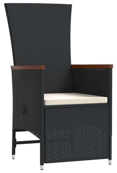 VidaXL - 11 Fős Kerti Étkezőgarnitúra - Polyrattan - Fekete