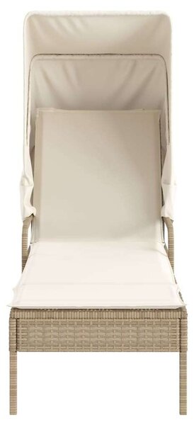 VidaXL Napozóágy - Polyrattan - Bézs - 200cm