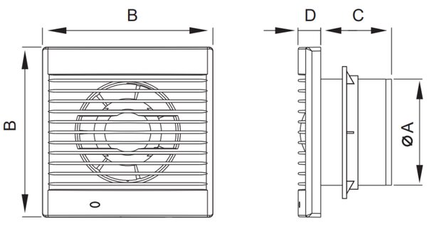 Mexen EXS 100 fürdőszobai ventilátor, zsinóros kapcsoló, fehér - W9604-100K-00
