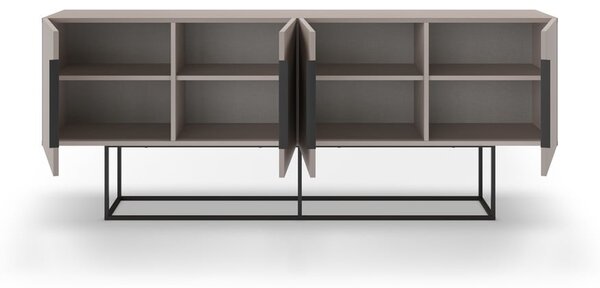 Szürke-bézs alacsony komód 200x80 cm Titan – Marckeric