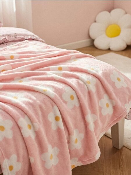 Sinsay - Virágmintás takaró - pasztellpink