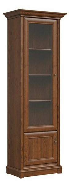 Könyvespolc Vendore 118, Ajtókkal, Zárt, Edzett üveg, Laminált forgácslap, 205x71x43cm, Gesztenye