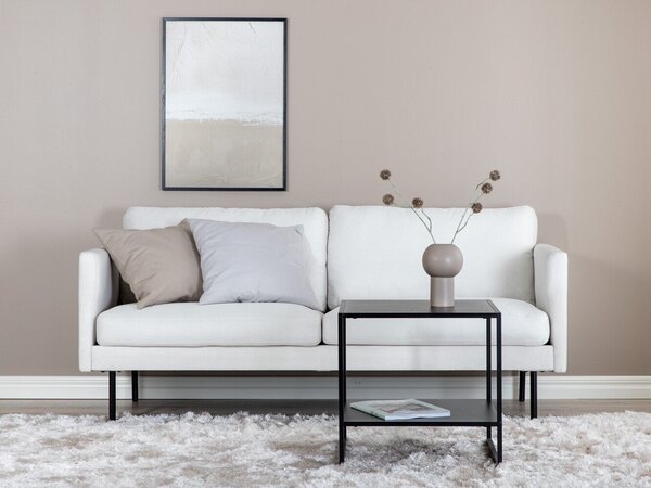 Kanapé Fercame 100, Fekete, Bézs, 180x80x78cm, Lábak: Fém