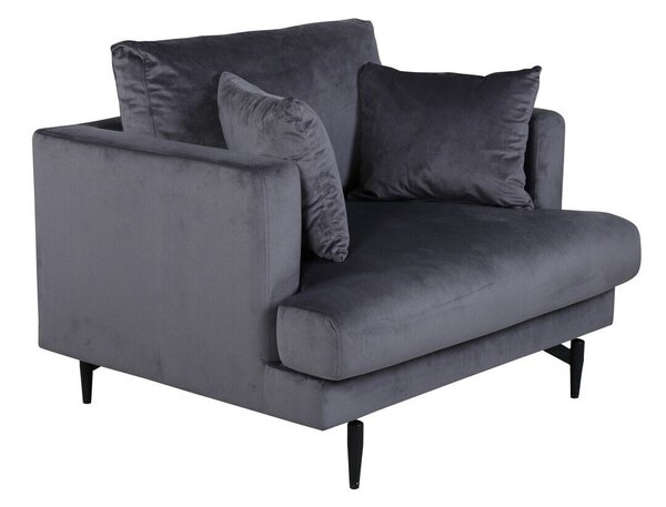 Fotel Dallas 1703, Kárpit, 82x108x92cm, Fekete, Sötétszürke