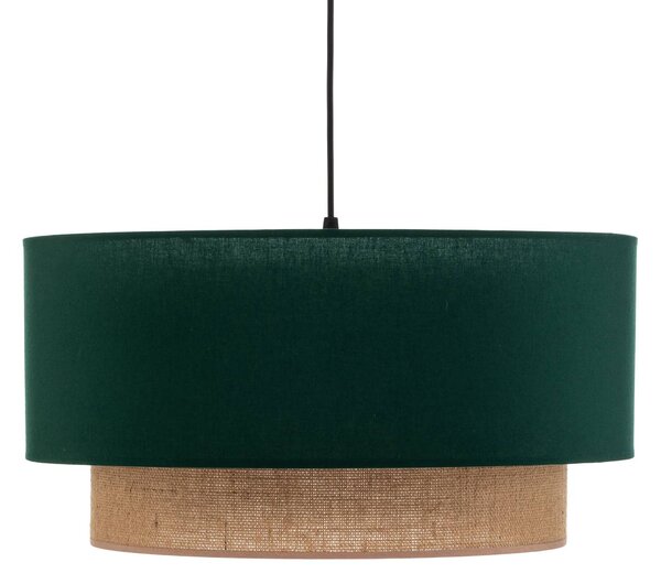 Duolla Boho függő világítás, sötétzöld/barna, átmérő 45 cm, textil, dimmelhető, Zöld, Hálószoba, fém
