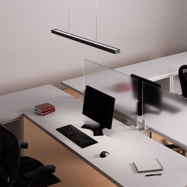 Arcchio LED irodai függőlámpa Jolinda, fekete, 118cm, fel/le, fel/le, Fekete, Dolgozószoba / Iroda, Alumínium, Modern