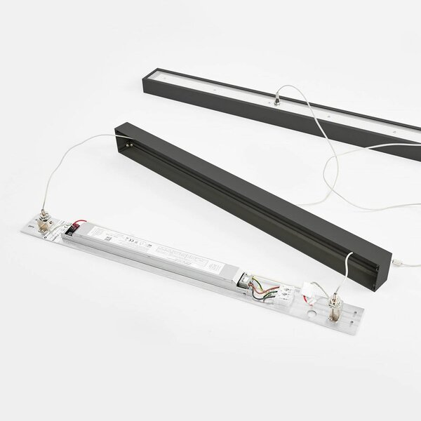 Arcchio LED irodai függőlámpa Jolinda, fekete, 118cm, fel/le, fel/le, Fekete, Dolgozószoba / Iroda, Alumínium, Modern