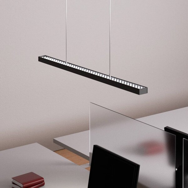 Arcchio LED irodai függőlámpa Jolinda, fekete, 118cm, fel/le, fel/le, Fekete, Dolgozószoba / Iroda, Alumínium, Modern
