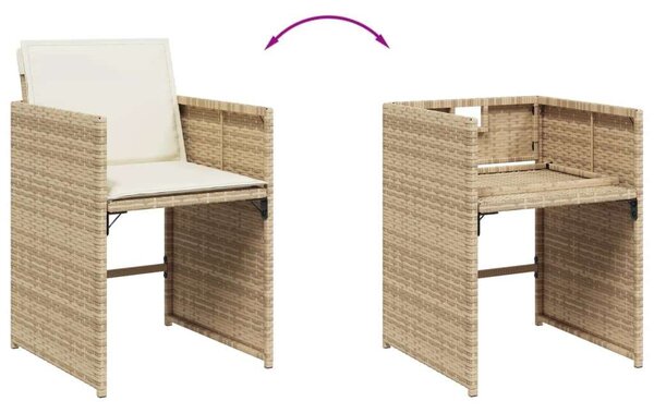 VidaXL Polyrattan Kerti Étkezőgarnitúra - 17 részes - Bézs