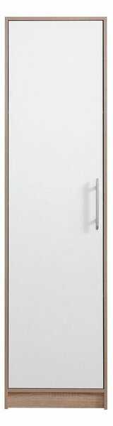 Könyvespolc Cavmero 107, Zárt, Ajtókkal, Laminált forgácslap, 190x50x56cm, Sonoma tölgy, Fehér