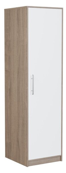 Könyvespolc Cavmero 107, Zárt, Ajtókkal, Laminált forgácslap, 190x50x56cm, Sonoma tölgy, Fehér