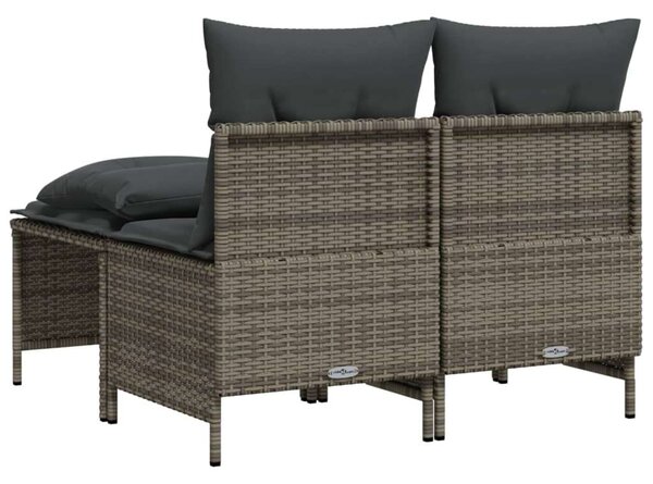 Polyrattan Kerti Ülőgarnitúra - 4 Részes - Szürke