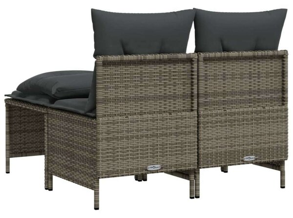 Polyrattan Kerti Ülőgarnitúra - 4 Részes - Szürke