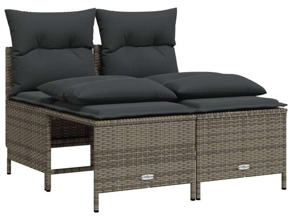 Polyrattan Kerti Ülőgarnitúra - 4 Részes - Szürke