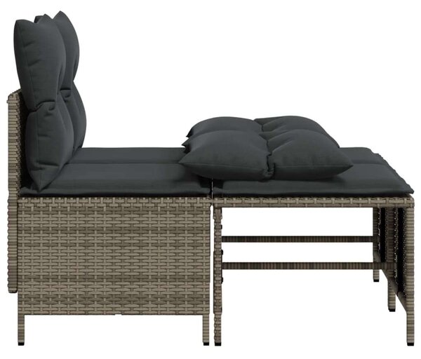 Polyrattan Kerti Ülőgarnitúra - 4 Részes - Szürke