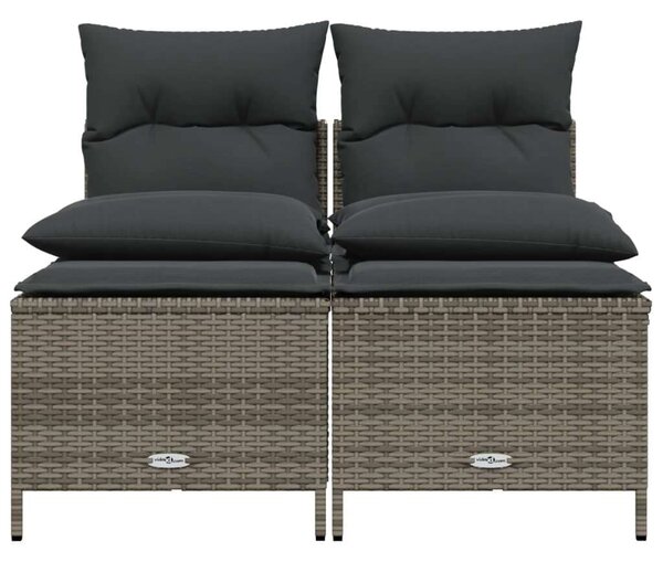 Polyrattan Kerti Ülőgarnitúra - 4 Részes - Szürke