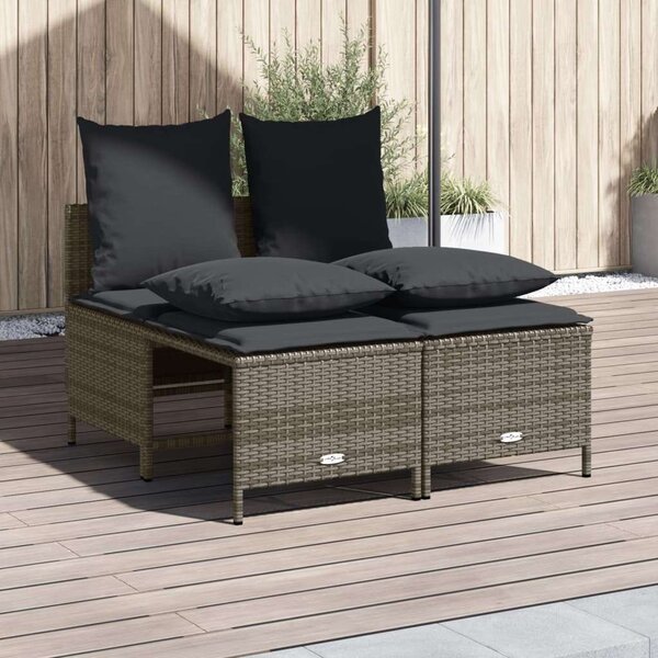 VidaXL Polyrattan Kerti Ülőgarnitúra - 4 Részes - Szürke