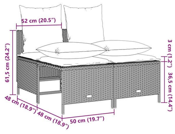 VidaXL Polyrattan Kerti Ülőgarnitúra - 4 Részes