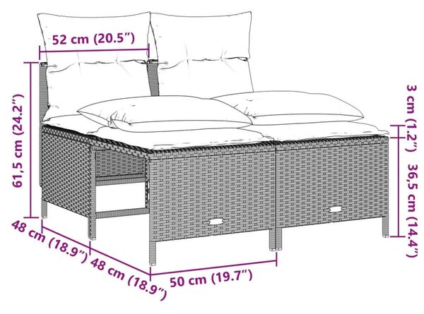 VidaXL Polyrattan Kerti Ülőgarnitúra - 4 részes