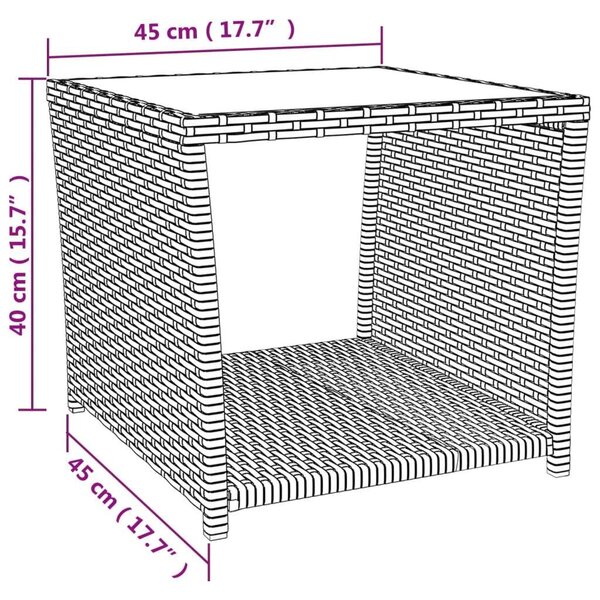 VidaXL Polyrattan Kerti Étkezőgarnitúra - 3 részes - Fekete