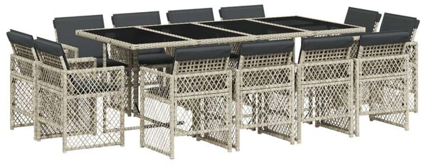 VidaXL Polyrattan Kerti Étkezőgarnitúra - 13 részes - Szürke