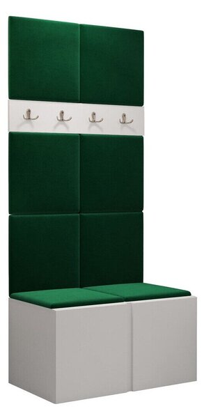 Előszoba garnitúra Pinis IV, 186x84x46cm, Fehér, Kárpit, Laminált forgácslap