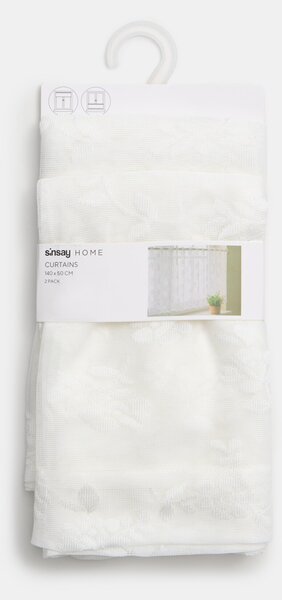 Sinsay - Virágmintás vitrázsfüggöny szett 2 pack - fehér