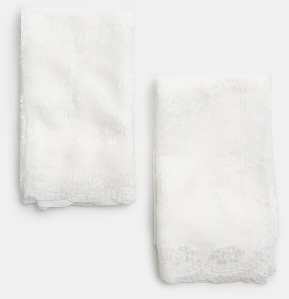 Sinsay - Virágmintás vitrázsfüggöny szett 2 pack - fehér