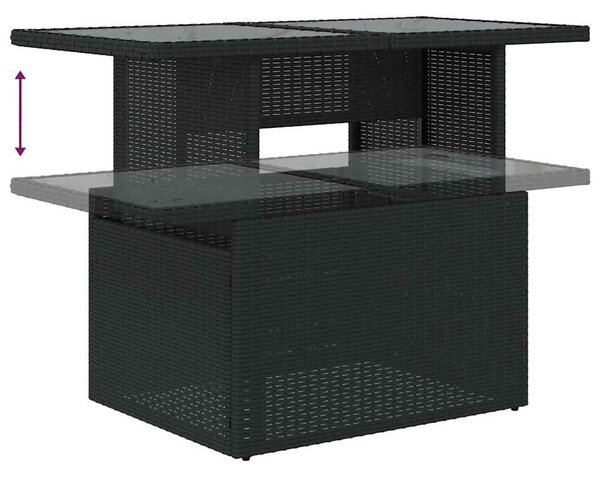 VidaXL Polyrattan Kerti Ülőgarnitúra - 6 részes - Fekete