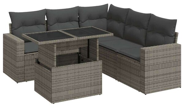VidaXL Polyrattan Kerti Ülőgarnitúra - 6 részes - Szürke