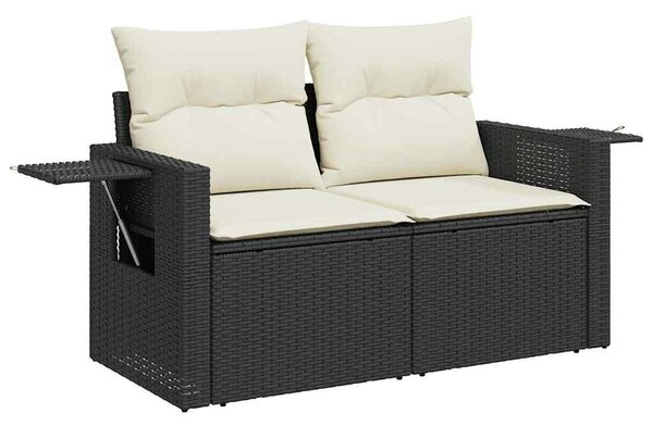 VidaXL Polyrattan Kerti Ülőgarnitúra - 7 részes - Fekete