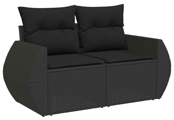 VidaXL Polyrattan Kerti Ülőgarnitúra - 9 részes - Fekete