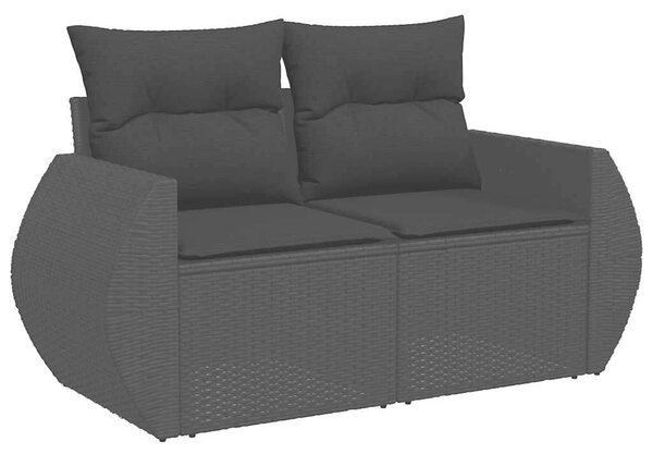VidaXL Polyrattan Kerti Ülőgarnitúra - 9 részes - Fekete