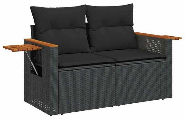 VidaXL Polyrattan Kerti Ülőgarnitúra - 6 részes - Fekete