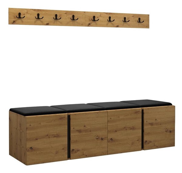 Előszoba garnitúra Pinis VII, Artisan tölgy, Kárpit, Laminált forgácslap