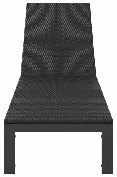 VidaXL Napágy Kerekekkel Fekete Polirattan
