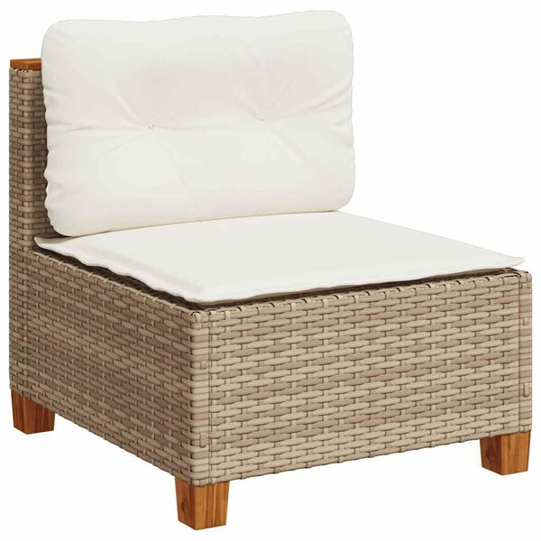 VidaXL 11 részes bézs polyrattan kerti ülőgarnitúra párnákkal