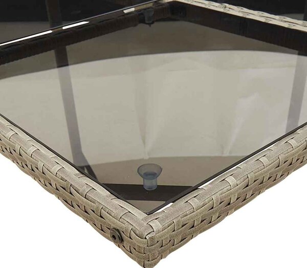 VidaXL 7 részes szürke polyrattan kerti étkezőgarnitúra párnával