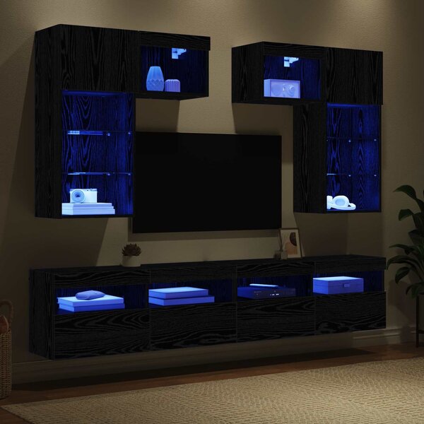 VidaXL TV Fali Egységek 6 pcs Artisan tölgy 100 x 30 x 40 cm Faanyag