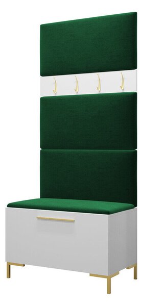 Előszoba garnitúra Nomal III, 196x84x46cm, Fehér, Laminált forgácslap, Kárpit