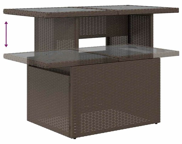 VidaXL 11 db barna polyrattan kerti kanapégarnitúra párnákkal