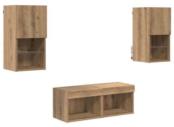 VidaXL TV Fali Szekrények 4 pcs Artisan tölgy 30,5 x 30 x 60 cm