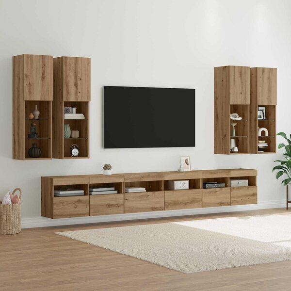VidaXL TV falit kabinet szett 7 pcs Artisan tölgy Faanyag
