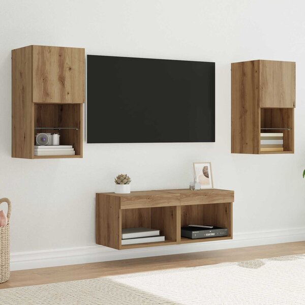 VidaXL TV Fali Szekrények 4 pcs Artisan tölgy 30,5 x 30 x 60 cm