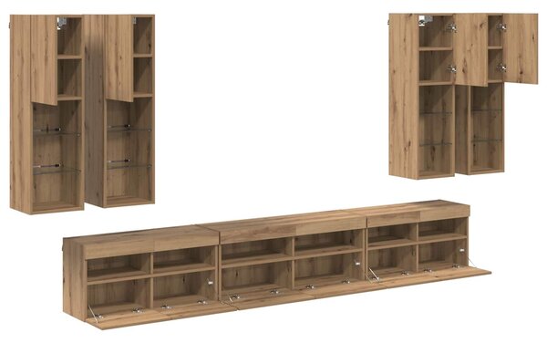 VidaXL TV falit kabinet szett 7 pcs Artisan tölgy Faanyag