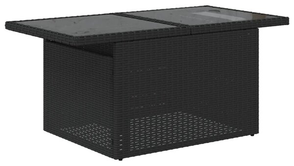 VidaXL 9 részes fekete polyrattan kerti ülőgarnitúra párnákkal