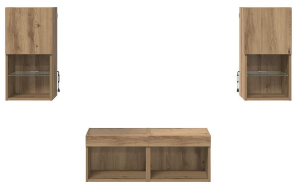 VidaXL TV Fali Szekrények 4 pcs Artisan tölgy 30,5 x 30 x 60 cm