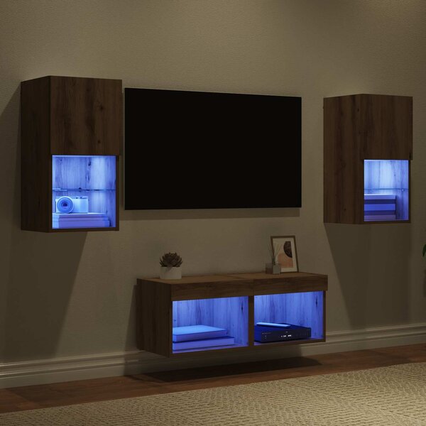 VidaXL TV Fali Szekrények 4 pcs Artisan tölgy 30,5 x 30 x 60 cm