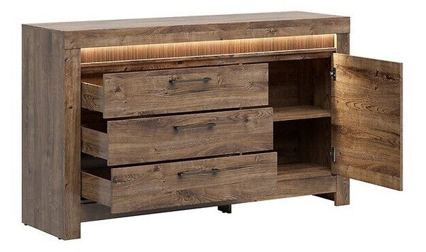 Komód Fiomoro 100, Laminált forgácslap, 93x157x45cm, Ribbeck tölgy