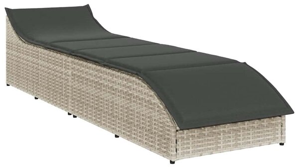 VidaXL összecsukható napozóágy párnával és tárolóval polyrattan